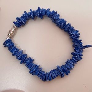 Vintage Blue Real Puka Shell Hawaiian Boho Beach Summer Surfer Tropical Bracelet